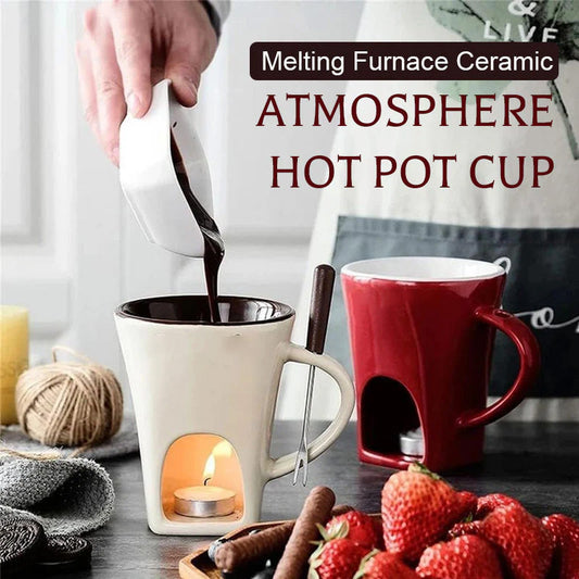 🎄Christmas Sale 50% OFF🍫 Handmade Chocolate Melting Mug🎁The Cozy Fondue Experience