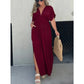 💖2025 Limited Sale 50% OFF💗New Slit v-neck effortless maxi long dress