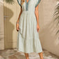 💐2026 SPRING SALE - 60% OFF!🔥 V-Neck Ruffle Striped Beach Midi Maxi Dress with Pockets