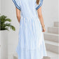 💐2026 SPRING SALE - 60% OFF!🔥 V-Neck Ruffle Striped Beach Midi Maxi Dress with Pockets
