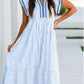 💐2026 SPRING SALE - 60% OFF!🔥 V-Neck Ruffle Striped Beach Midi Maxi Dress with Pockets
