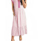 💐2026 SPRING SALE - 60% OFF!🔥 V-Neck Ruffle Striped Beach Midi Maxi Dress with Pockets
