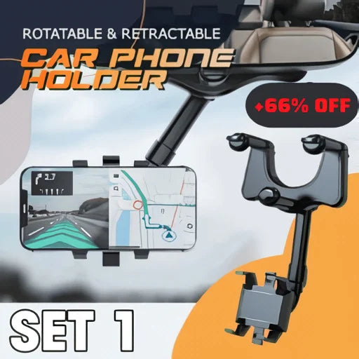 🔥FREE SHIPPING🔥 (2 PCS & 35% OFF) 💯 Rearview Holder 📱 Rotatable and Retractable Car Phone Holder