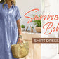 🔥LAST DAY SALE 70% OFF🔥 Striped Lapel Functional Pockets Button Down Shirt Dress