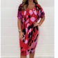 🔥2025 HOT SALE🔥 Round Neck Loose Casual Leopard Print Dress
