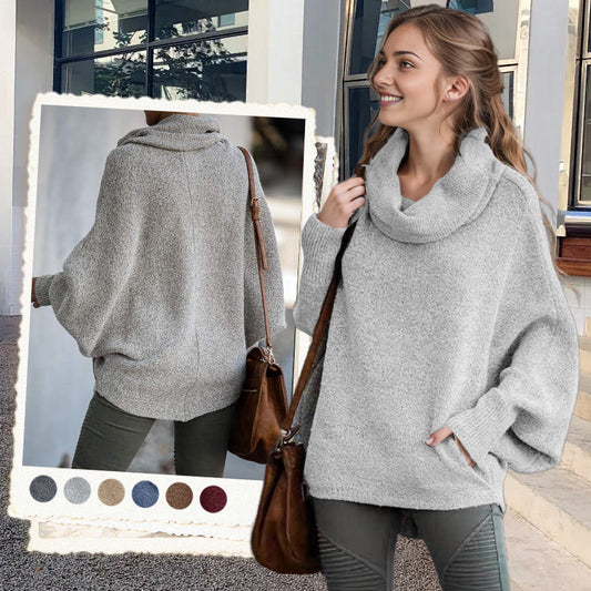 💥Black Friday Hot Sales - 49% OFF💥Women's Batwing Cowl Neck Sweater with Pocket