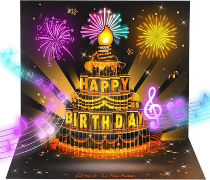 🔥LAST DAY SALE 70% OFF!!🎉3D Pop Up Musical Birthday Card with Lights & Song🎵🎂