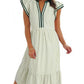 💐2026 SPRING SALE - 60% OFF!🔥 V-Neck Ruffle Striped Beach Midi Maxi Dress with Pockets