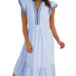 💐2026 SPRING SALE - 60% OFF!🔥 V-Neck Ruffle Striped Beach Midi Maxi Dress with Pockets