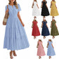 💕HOT SALE 70% OFF💕Women's Boho Chic Smocked Waist Maxi Dress
