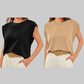 🔥Big price reduction 50% OFF💗Solid Color Round Neck Cap Sleeve Top