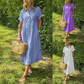 🔥LAST DAY SALE 70% OFF🔥 Striped Lapel Functional Pockets Button Down Shirt Dress