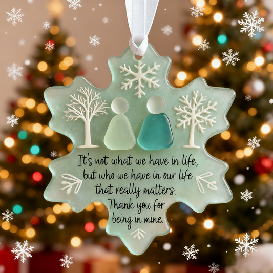 🌊Snowflake-Shaped Sea Glass Friendship Decor❄✨ Shaped by Nature & Crafted by Hand!