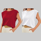 🔥Big price reduction 50% OFF💗Solid Color Round Neck Cap Sleeve Top