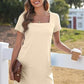 💕Summer Promotion 50% OFF👗Women's Casual Square Neck Pocket Short Sleeve Dress with Pockets