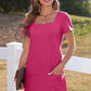 💕Summer Promotion 50% OFF👗Women's Casual Square Neck Pocket Short Sleeve Dress with Pockets