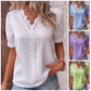 💕2025 HOT SALE 50% OFF 💕 V Neck Plain Lace Elegant Shirt