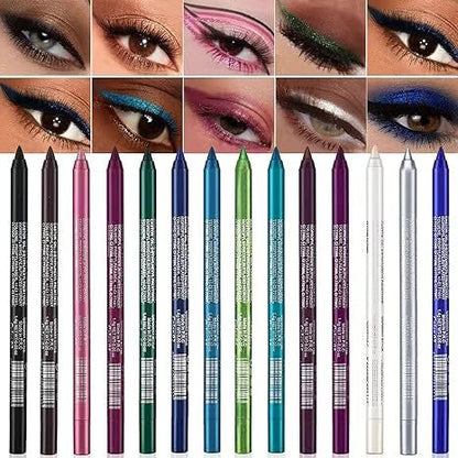 ✨ LIMITED-TIME 60% OFF! 🎨 Sparkling Gel Eyeliner Collection – 14 Colors, Waterproof & Multi-Use 💄