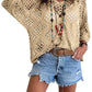 ⏰Last day sale 60% OFF🔥Hot Sale-Womens Bohemian-Inspired Beige Crochet Top with V-Neck