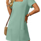 💕Summer Promotion 50% OFF👗Women's Casual Square Neck Pocket Short Sleeve Dress with Pockets