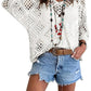 ⏰Last day sale 60% OFF🔥Hot Sale-Womens Bohemian-Inspired Beige Crochet Top with V-Neck