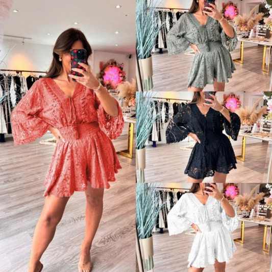 💕Limited Sale 50% OFF💕Casual Short V-Neck Lace Suit💃