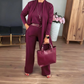 🍂Autumn New Arrivals - 70% Off💥OffElegant Longline Cardigan & Top & Pants 3-Pieces Set