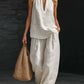 ⭐Boho Linen Two Piece Set - Perfect for Beach, Vacation & Brunch!👍BUY 2 FREE SHIPPING✈
