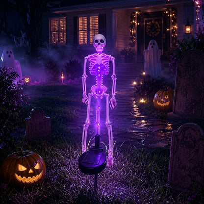 💀 Solar Purple Glow Skeleton Yard Stake