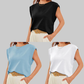 🔥Big price reduction 50% OFF💗Solid Color Round Neck Cap Sleeve Top