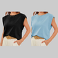 🔥Big price reduction 50% OFF💗Solid Color Round Neck Cap Sleeve Top