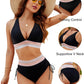 🔥Hot Sale - 50% off🔥✨👙High Waisted Tummy Control Colour Block Bikini Sets