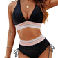 🔥Hot Sale - 50% off🔥✨👙High Waisted Tummy Control Colour Block Bikini Sets