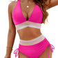 🔥Hot Sale - 50% off🔥✨👙High Waisted Tummy Control Colour Block Bikini Sets