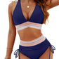 🔥Hot Sale - 50% off🔥✨👙High Waisted Tummy Control Colour Block Bikini Sets