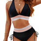 🔥Hot Sale - 50% off🔥✨👙High Waisted Tummy Control Colour Block Bikini Sets