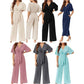 ⏰HOT SALE 49% OFF!!💐💖Women's Elegant V-Neck Wide Leg Waist Tie Jumpsuit