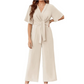 ⏰HOT SALE 49% OFF!!💐💖Women's Elegant V-Neck Wide Leg Waist Tie Jumpsuit