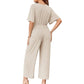 ⏰HOT SALE 49% OFF!!💐💖Women's Elegant V-Neck Wide Leg Waist Tie Jumpsuit