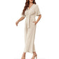 ⏰HOT SALE 49% OFF!!💐💖Women's Elegant V-Neck Wide Leg Waist Tie Jumpsuit