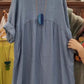 ⏰Limited Time Sale 61%OFF💃Women's Casual Loose Round Neck Solid Color Dress with 3/4 Sleeves & Pockets