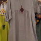 ⏰Limited Time Sale 61%OFF💃Women's Casual Loose Round Neck Solid Color Dress with 3/4 Sleeves & Pockets