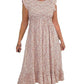 🎉Summer Promotion 48% OFF💃Women's Elegant Floral Print High-Waisted Ruffle Cap Sleeve Dress