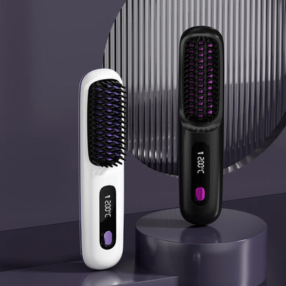 ✨Last Day Special Price £14.98!!💥Wireless Ceramic Heating Hair Straightening Comb💇‍♀️