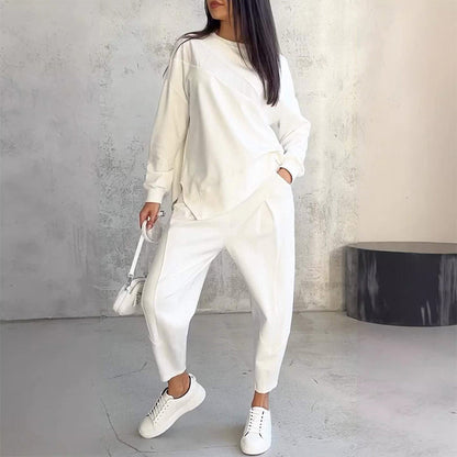 ⏰Limited Time Offer 70% OFF🧡Women Long-Sleeve Irregular Hem Sweatshirts & Pants Set