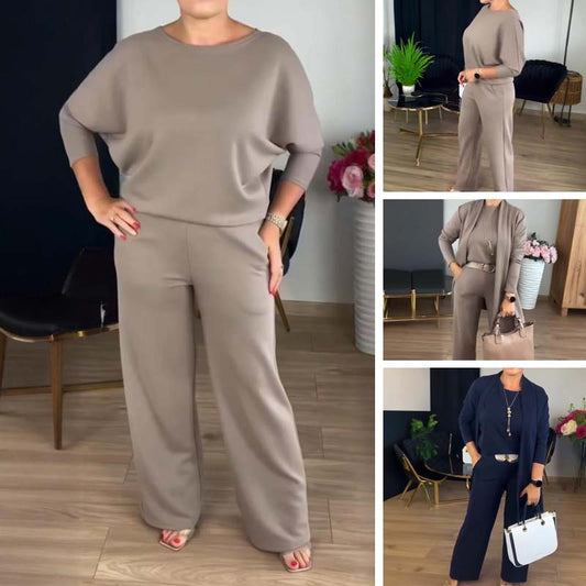 🍂Autumn New Arrivals - 70% Off💥OffElegant Longline Cardigan & Top & Pants 3-Pieces Set