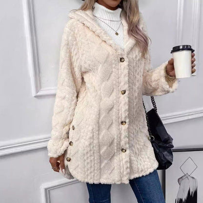 🔥New Arrival-50% OFF💐Stay Cozy & Stylish! Women's Warm Jacquard Hooded Cardigan🧥