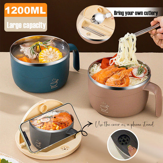 ⏳LAST DAY SALE 50% OFF💕304 Stainless Steel Multi-Purpose Anti-Scald Large-Capacity Instant Noodle Bowl🍜