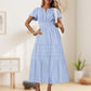 💕HOT SALE 70% OFF💕Women's Boho Chic Smocked Waist Maxi Dress