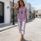 🔥 🔥 Now On Sale  50% OFF!🌸 Casual Round Neck Layered Tunic Top & Wide Leg Pants Set🌸